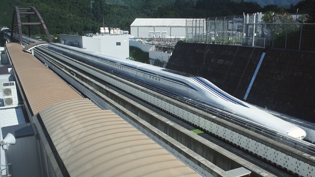 Maglev train in Japan gets six hundred kilometers per hour