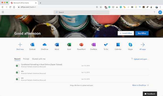office 365 for mac functions