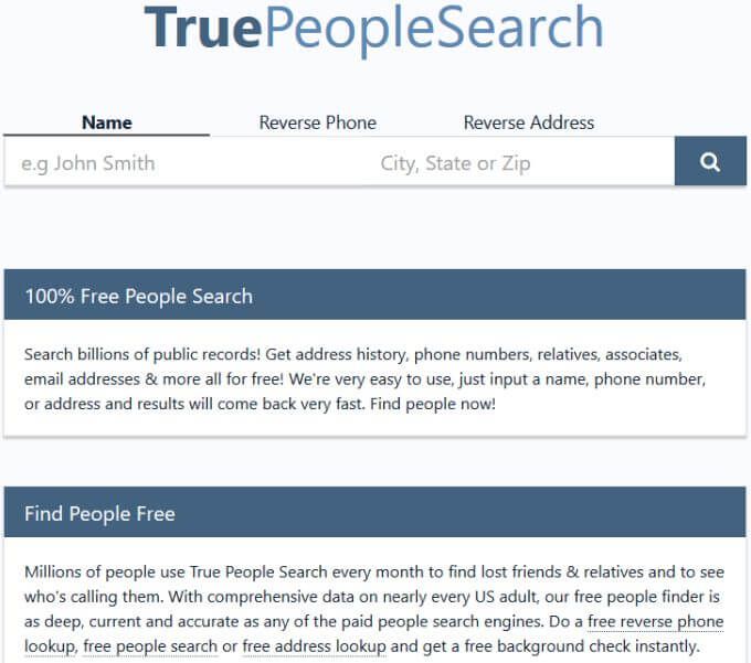 To Find Someone For Free People Searches