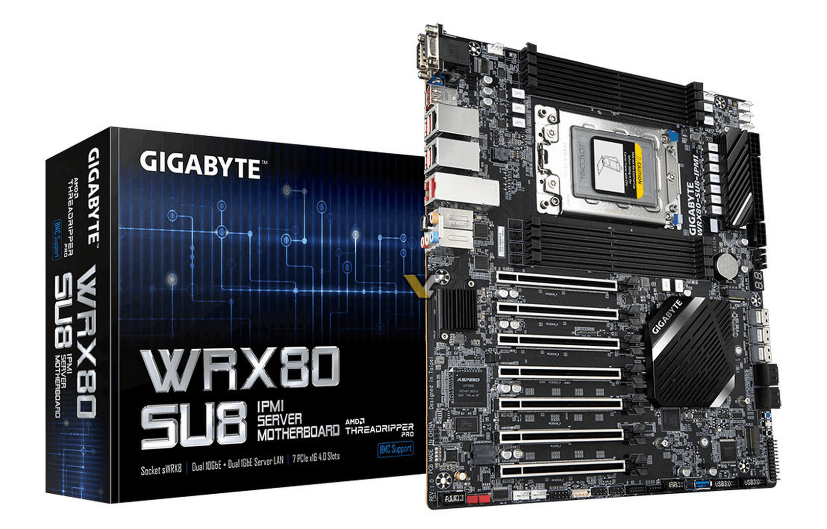 Gigabyte WRX80 SU8: sWRX8-Mainboard mit 7x PCIe 4.0 für Ryzen Threadripper Pro