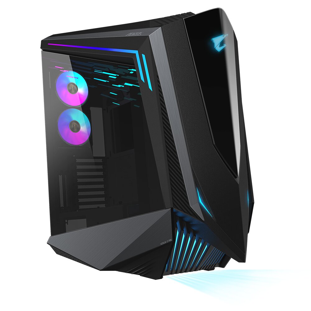 Gigabyte Aorus C700 Glass: Gekipptes Gehäuse soll auf Falken anspielen