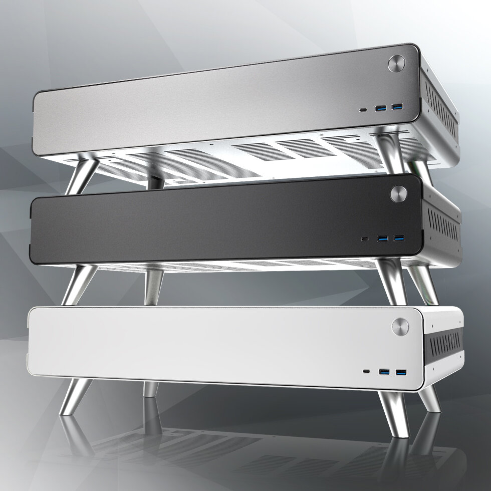 Raijintek Pan Slim: Flaches Mini-ITX-Gehäuse dient auch als Monitorständer
