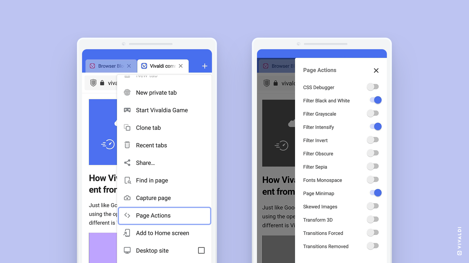 Vivaldi 3.6 für Android: Browser macht Websites mit „Page Actions“ anpassbarer