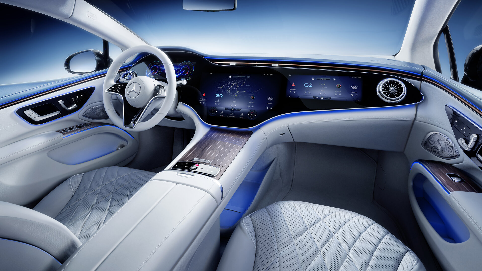 MBUX Hyperscreen: Mercedes-Benz zeigt den Innenraum des EQS