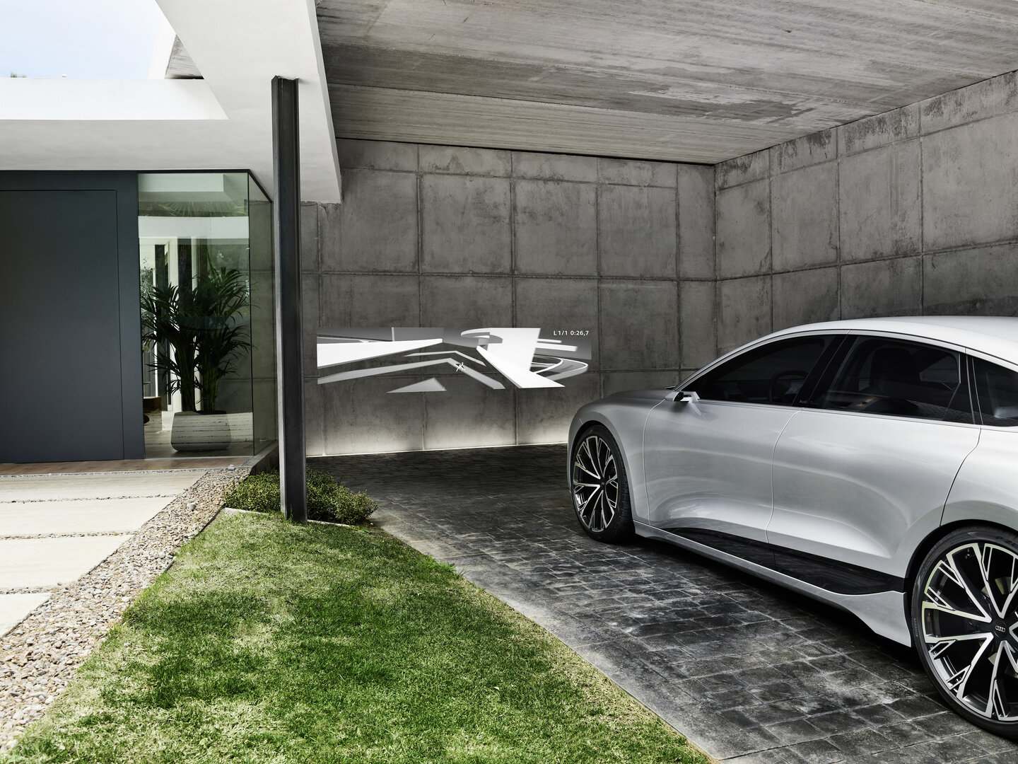 A6 e-tron concept: Audi projiziert Videospiele mit LED-Scheinwerfern