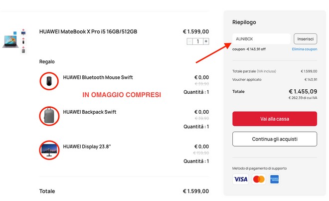 Huawei MateBook X Pro 2021 in offerta lancio