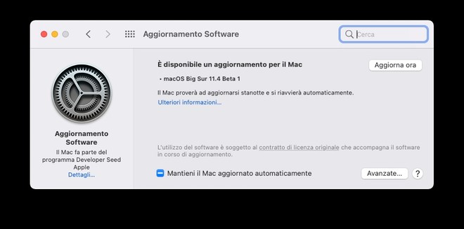 Apple rilascia agli sviluppatori la prima beta di macOS Big Sur 11.4