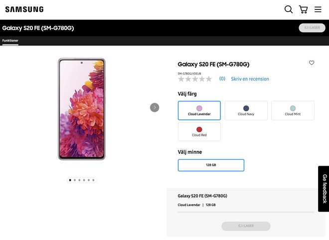 Samsung Galaxy S20 FE LTE con Snapdragon 865 sta arrivando davvero