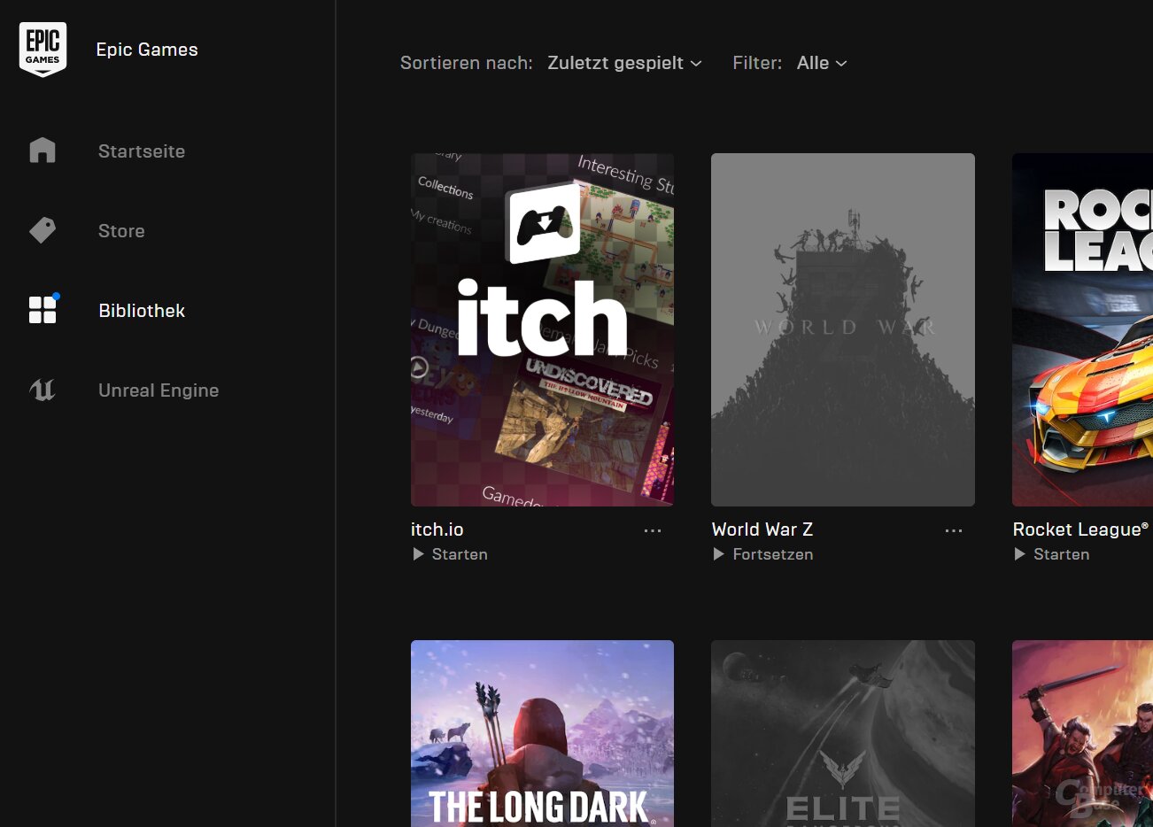Epic Games Store: Apps und Gratisspiele treffen sich in der Bibliothek