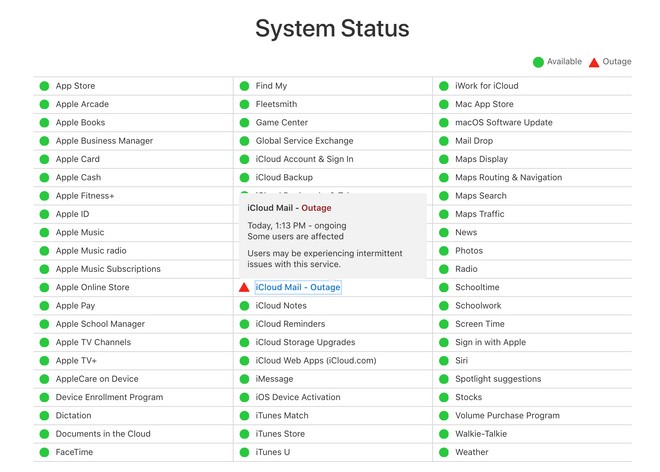 Mail di iCloud in panne, ma non per tutti. Apple conferma