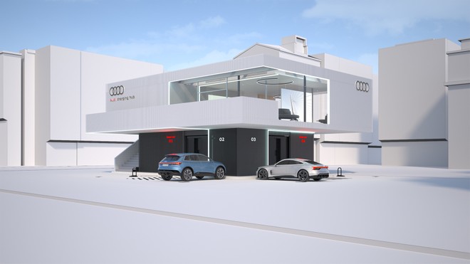 Audi, here's how it will be? its station for fast car charging