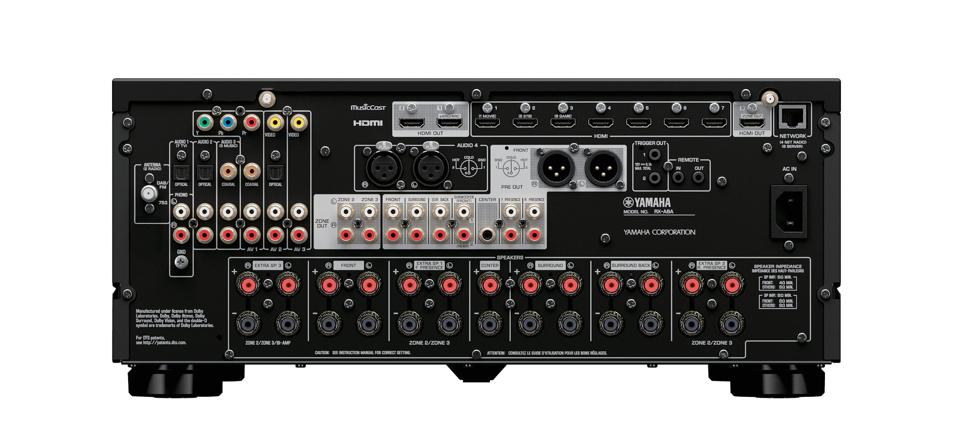 Yamaha RX-A8A, RX-A6A, RX-A4A: AV-Receiver haben sieben „aktuellste“ HDMI-Eingänge